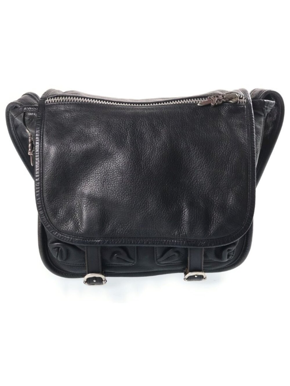Chrome Hearts Shoulder Bag Tiny Gunslinger Strap Leather Black